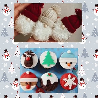 Suspension Père-Noël et Décoration de cupcakes Noël