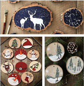 Décoration de disques en bois